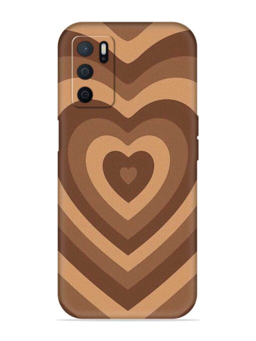 Brown Heart Embossed Soft Silicone Case for Oppo A16 Zapvi