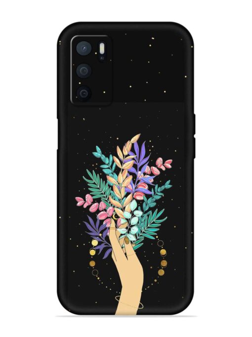 Flower On Hand Embossed Soft Silicone Case for Oppo A16 Zapvi