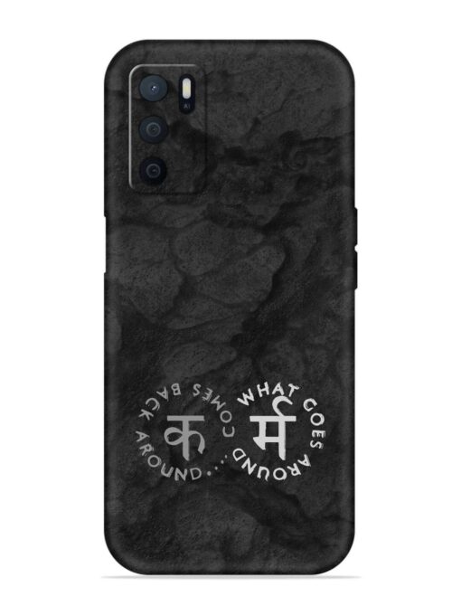 Karma Hindi Word Embossed Soft Silicone Case for Oppo A16