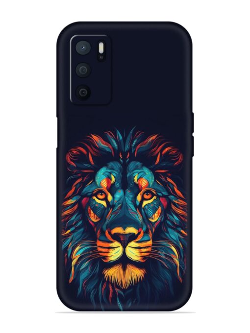 Colorful Lion Embossed Soft Silicone Case for Oppo A16 Zapvi