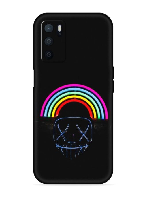 Mask Rainbow Embossed Soft Silicone Case for Oppo A16 Zapvi