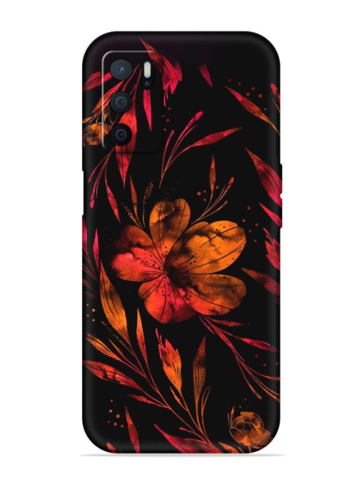 Red Flower Painting Embossed Soft Silicone Case for Oppo A16