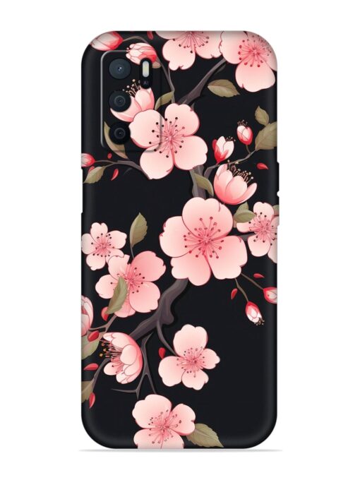 Cherry Blossom Embossed Soft Silicone Case for Oppo A16 Zapvi