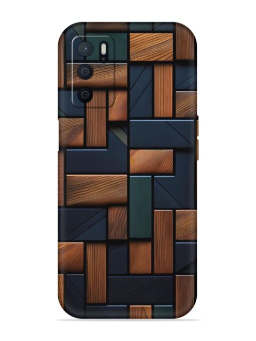 Wooden Background Cubes Embossed Soft Silicone Case for Oppo A16