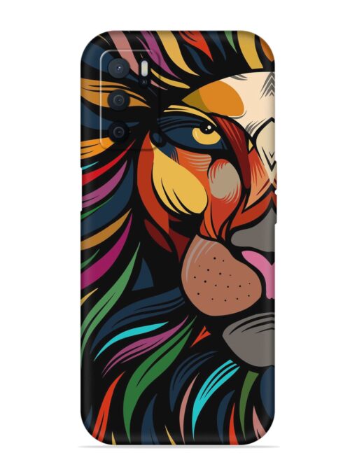 Trippy Lion Art Embossed Soft Silicone Case for Oppo A16