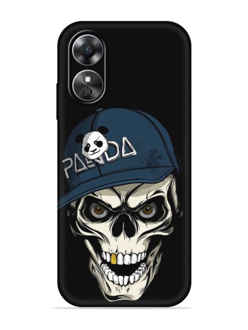 Panda Skull Embossed Soft Silicone Case for Oppo A17 Zapvi