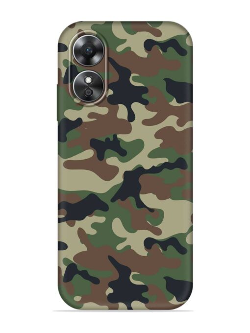 Army Military Camouflage Dark Green Embossed Soft Silicone Case for Oppo A17 Zapvi