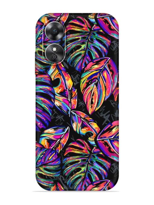 Tropical Seamless Vector Embossed Soft Silicone Case for Oppo A17 Zapvi