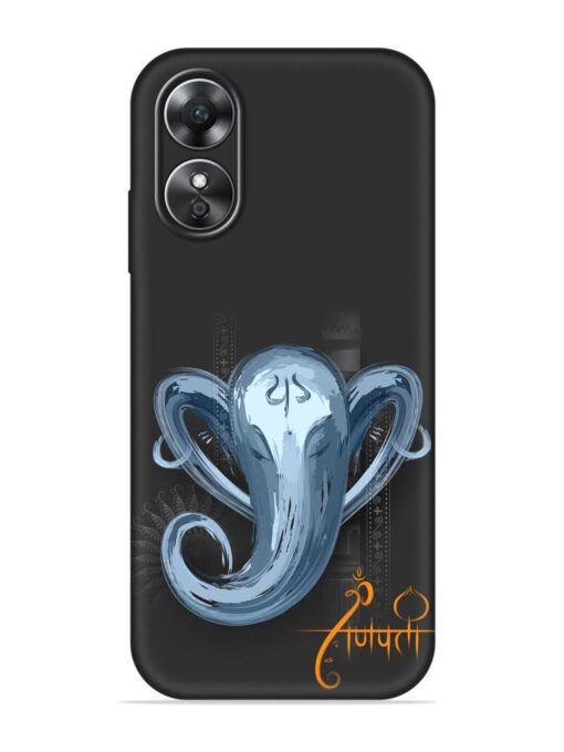 Illustration Lord Ganpati Embossed Soft Silicone Case for Oppo A17 Zapvi