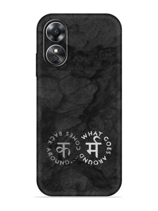 Karma Hindi Word Embossed Soft Silicone Case for Oppo A17 Zapvi