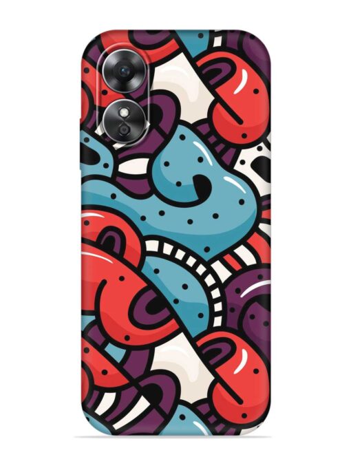 Seamless Backdrop Colorful Embossed Soft Silicone Case for Oppo A17 Zapvi