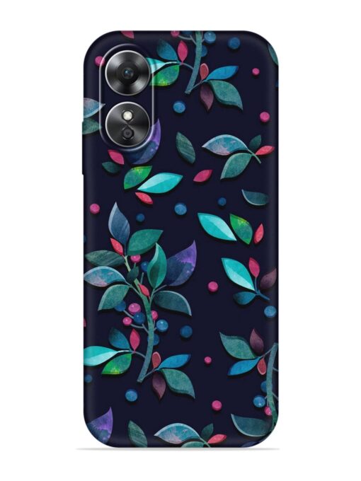 Decorative Watercolor Flower Embossed Soft Silicone Case for Oppo A17 Zapvi