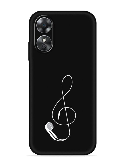 Music Earphone Vector Embossed Soft Silicone Case for Oppo A17 Zapvi