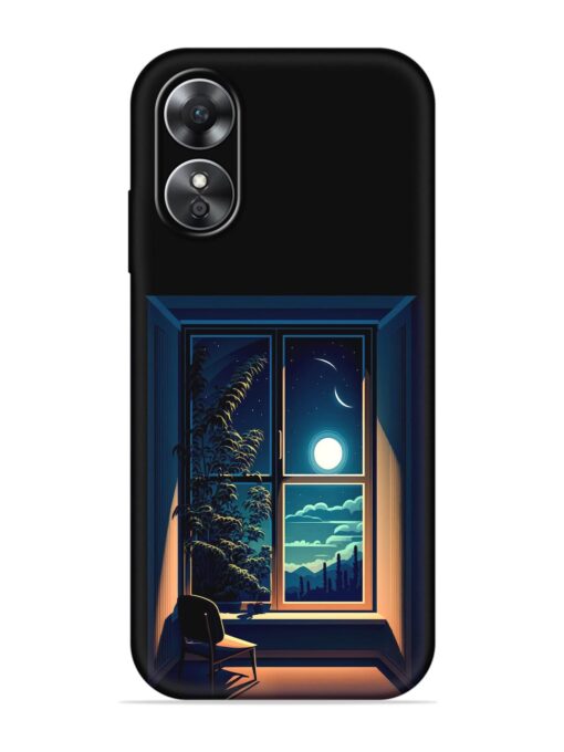 Night View At Window Embossed Soft Silicone Case for Oppo A17 Zapvi