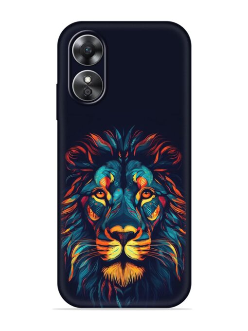 Colorful Lion Embossed Soft Silicone Case for Oppo A17 Zapvi