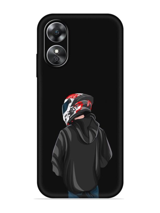 Motorcycle Rider Embossed Soft Silicone Case for Oppo A17 Zapvi