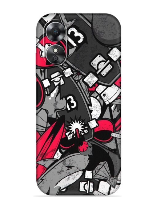 Fictional Doodle Embossed Soft Silicone Case for Oppo A17 Zapvi