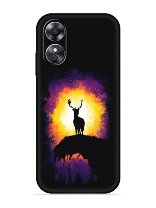 Elk Animal Art Embossed Soft Silicone Case for Oppo A17 Zapvi