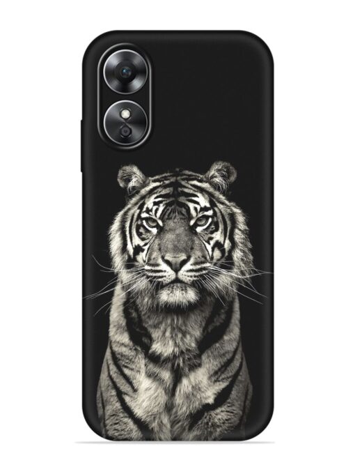 Tiger Art Embossed Soft Silicone Case for Oppo A17 Zapvi