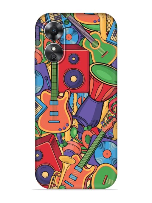 Colorful Music Art Embossed Soft Silicone Case for Oppo A17 Zapvi