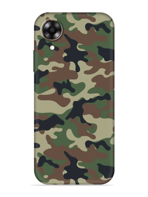 Army Military Camouflage Dark Green Embossed Soft Silicone Case for Oppo A17K