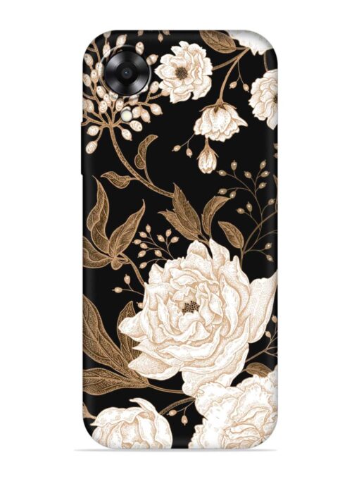 Peonies Roses Floral Embossed Soft Silicone Case for Oppo A17K