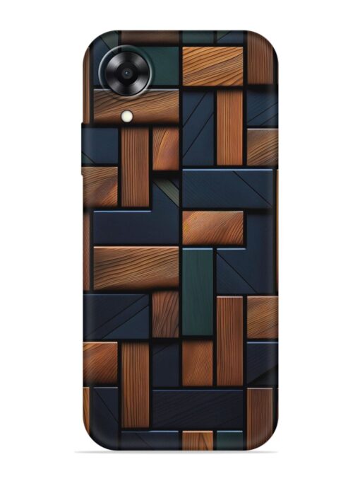 Wooden Background Cubes Embossed Soft Silicone Case for Oppo A17K Zapvi