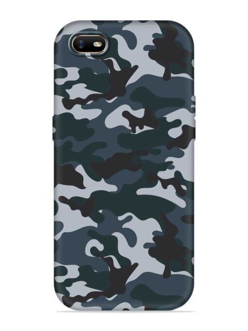 Dark Blue Army Military Art Embossed Soft Silicone Case for Oppo A1K Zapvi