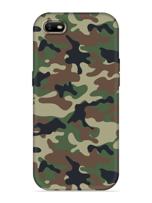 Army Military Camouflage Dark Green Embossed Soft Silicone Case for Oppo A1K