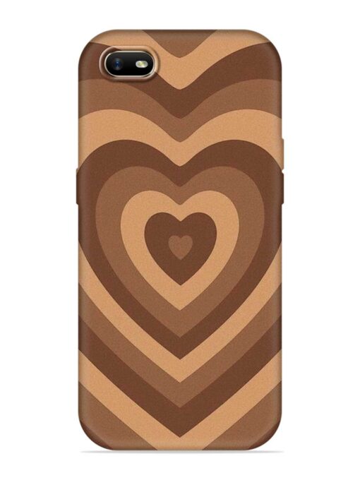 Brown Heart Embossed Soft Silicone Case for Oppo A1K Zapvi