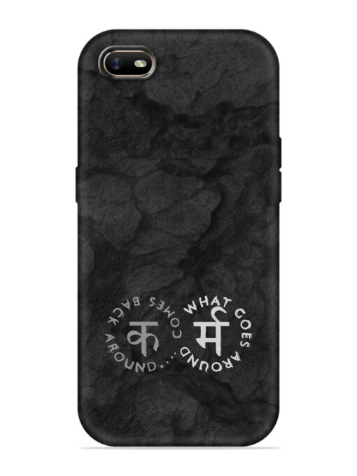 Karma Hindi Word Embossed Soft Silicone Case for Oppo A1K Zapvi