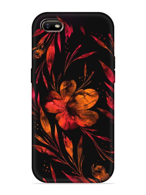 Red Flower Painting Embossed Soft Silicone Case for Oppo A1K Zapvi