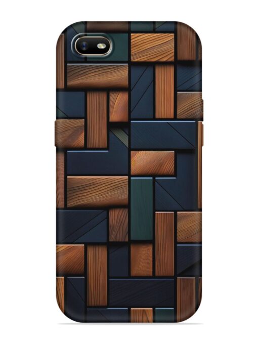 Wooden Background Cubes Embossed Soft Silicone Case for Oppo A1K Zapvi