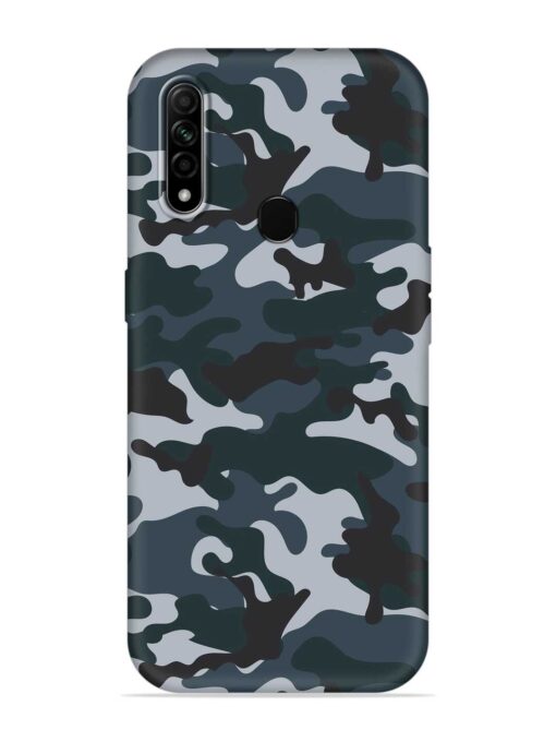 Dark Blue Army Military Art Embossed Soft Silicone Case for Oppo A31 Zapvi