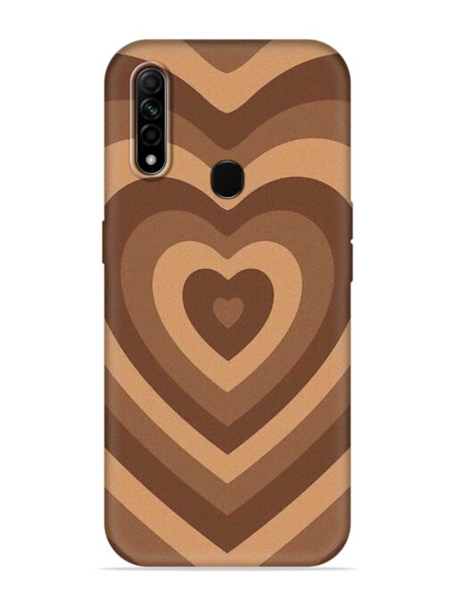 Brown Heart Embossed Soft Silicone Case for Oppo A31 Zapvi