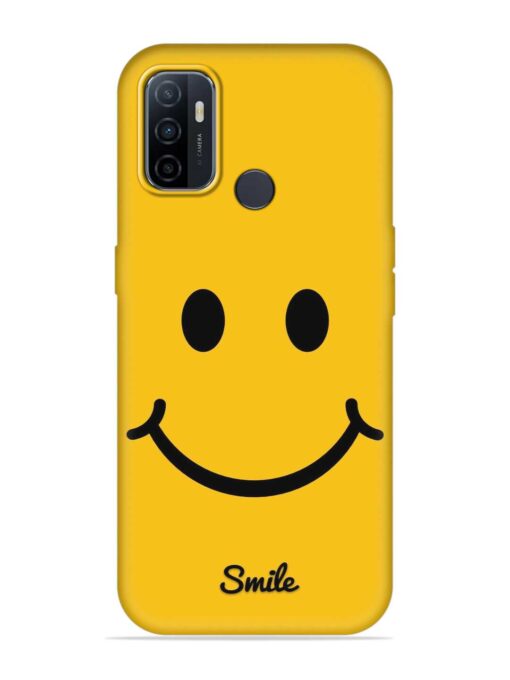 Yellow Smiley Embossed Soft Silicone Case for Oppo A33 (2020)