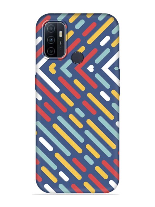 Colored Lines Embossed Soft Silicone Case for Oppo A33 (2020)