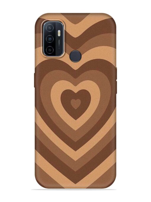 Brown Heart Embossed Soft Silicone Case for Oppo A33 (2020) Zapvi