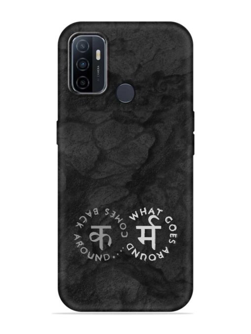 Karma Hindi Word Embossed Soft Silicone Case for Oppo A33 (2020)