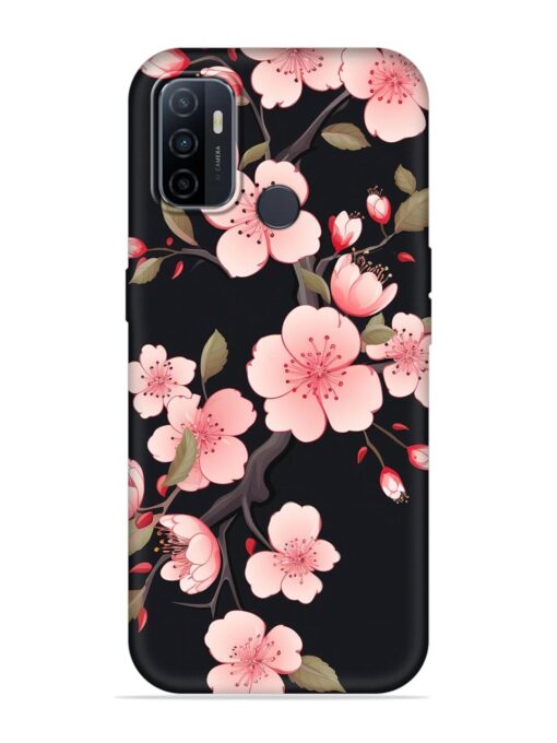 Cherry Blossom Embossed Soft Silicone Case for Oppo A33 (2020)