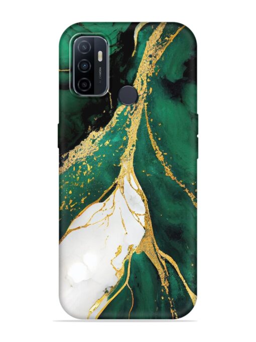 Blue Marble Art Embossed Soft Silicone Case for Oppo A33 (2020)