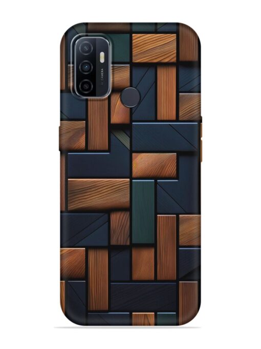 Wooden Background Cubes Embossed Soft Silicone Case for Oppo A33 (2020) Zapvi