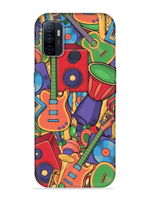 Colorful Music Art Embossed Soft Silicone Case for Oppo A33 (2020)