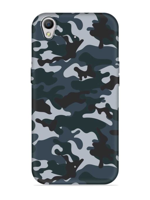 Dark Blue Army Military Art Embossed Soft Silicone Case for Oppo A37 Zapvi