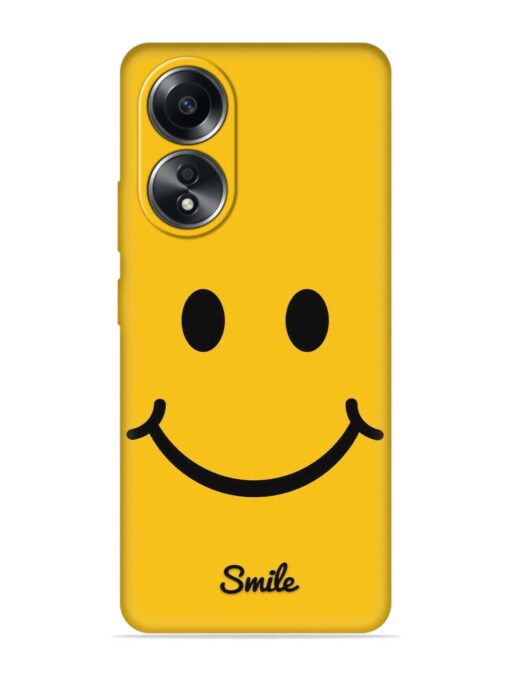 Yellow Smiley Embossed Soft Silicone Case for Oppo A38