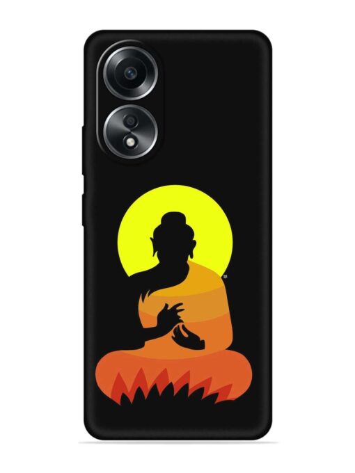 Buddha Art Black Embossed Soft Silicone Case for Oppo A38 Zapvi