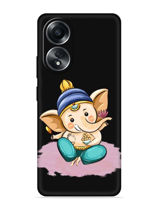 Bal Ganesh Vector Art Embossed Soft Silicone Case for Oppo A38 Zapvi