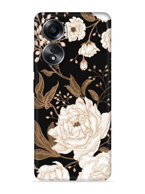 Peonies Roses Floral Embossed Soft Silicone Case for Oppo A38 Zapvi