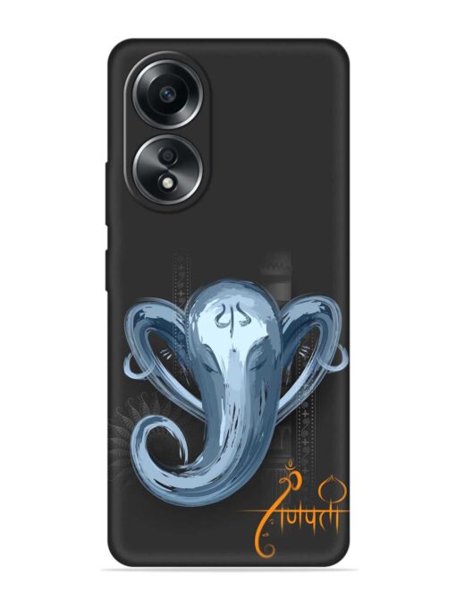 Illustration Lord Ganpati Embossed Soft Silicone Case for Oppo A38 Zapvi