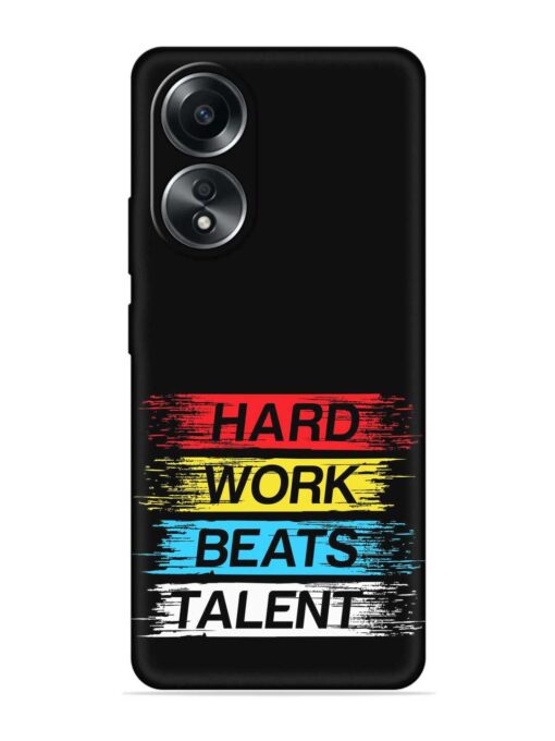 Hard Work Beats Embossed Soft Silicone Case for Oppo A38 Zapvi